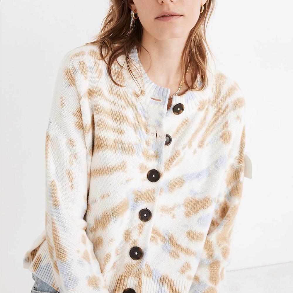 Madewell cream tie-dye cardigan